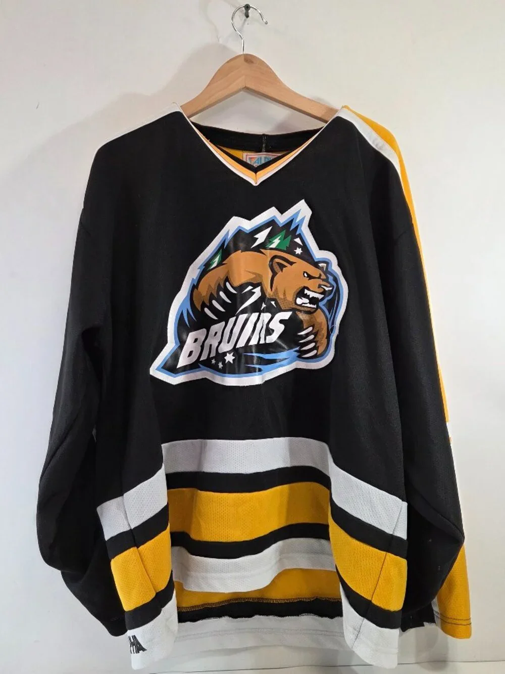 Vintage Alpha Sportswear Hockey Jersey Bruins #11 Beer League Size XXL Black - Picture 1 of 9